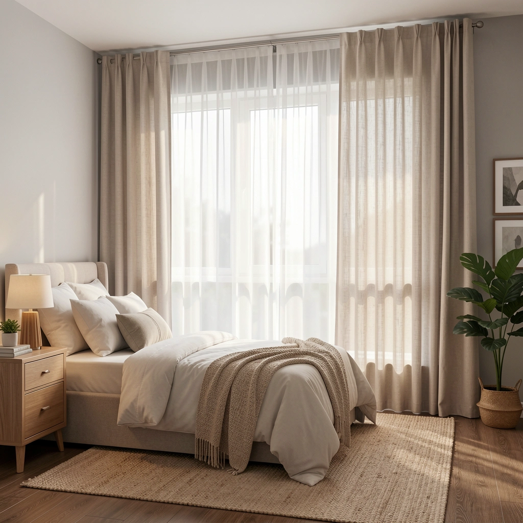5. Hang Sheer Floor-to-Ceiling Curtains