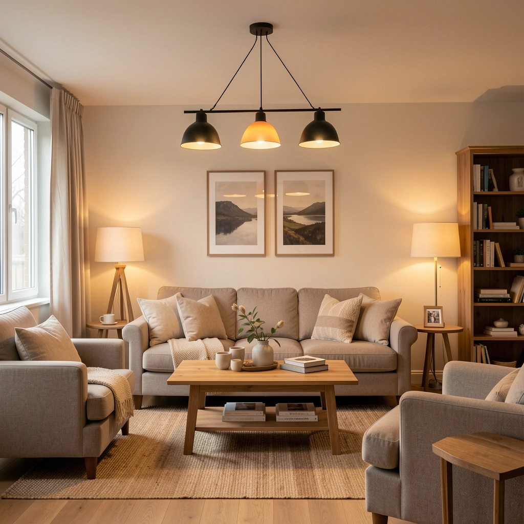1. Swap One Overhead Light for Three Warm Light Sources