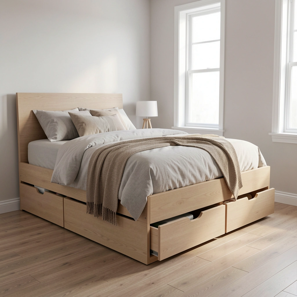 2. Use a Platform Bed with Built-In Storage Drawers