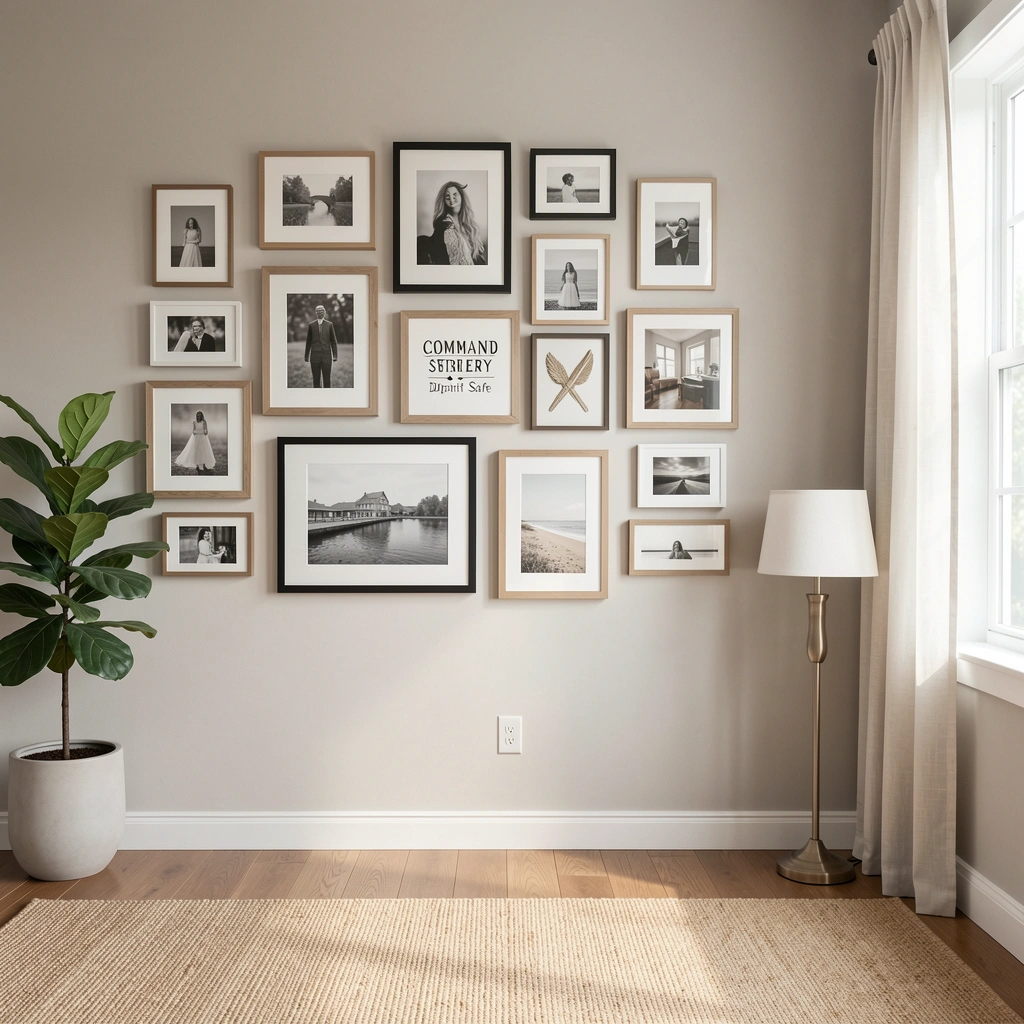 Command Strip Gallery Wall $20–$60 Deposit Safe