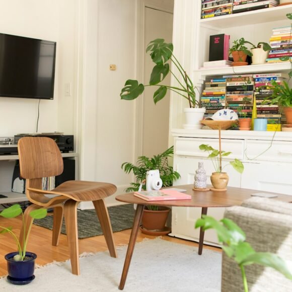 A cute and cozy affordable apartment living room styled with budget decor finds under $100