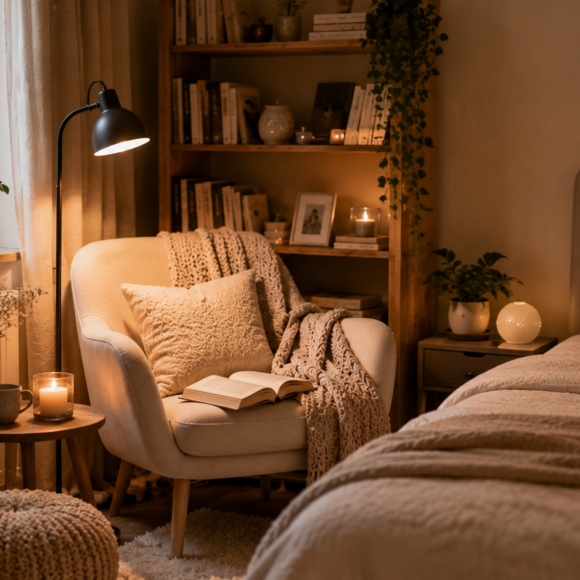 cozy bedroom corner ideas reading relaxing
