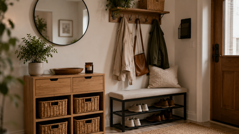 entryway storage ideas small spaces renters