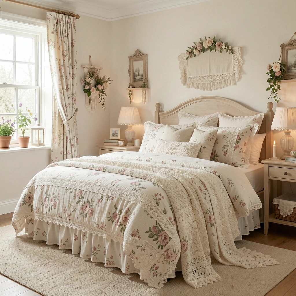 Cottagecore Bedding: Florals, Linen, and Lace
