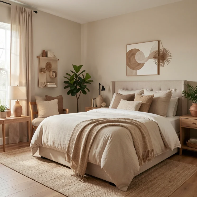 Neutral Earthy Bedroom Ideas for a Calm, Grounded Space featured