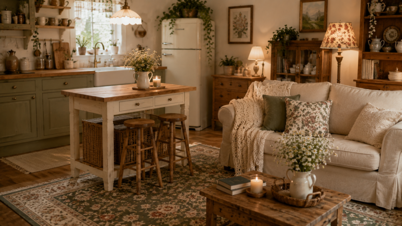 cottagecore kitchen living room ideas