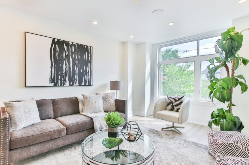 Cozy home interior with warm seasonal decor and earthy tones