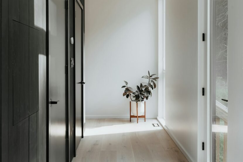 Bright hallway entryway with natural light